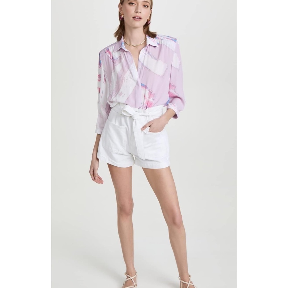 DL1961 White Camile Paperbag Shorts